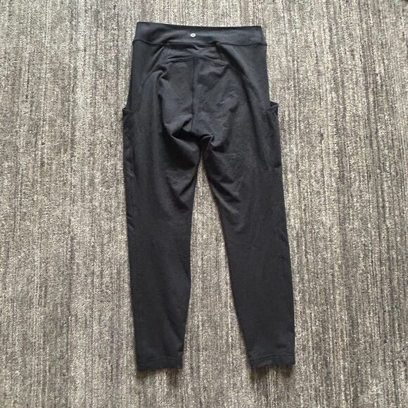 Lululemon Soft Sueded High-Rise Tight / Legging, Grey, Side Pockets, Size 10 - Picture 3 of 6